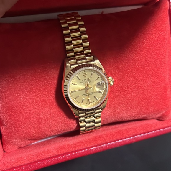 ROLEX WATCH,OYSTER PERPETUAL DATEJUST,18K automatic 26mm Presidential band 75,9g - Picture 5 of 10